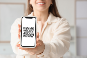 An Allbirds Customer using ReBound's QR Code - ReBound's paperless returns solution - qr code return label 